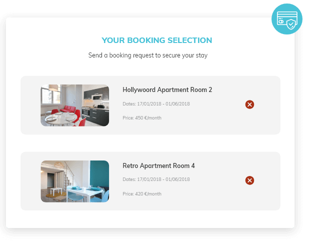 Rooms in online booking request
